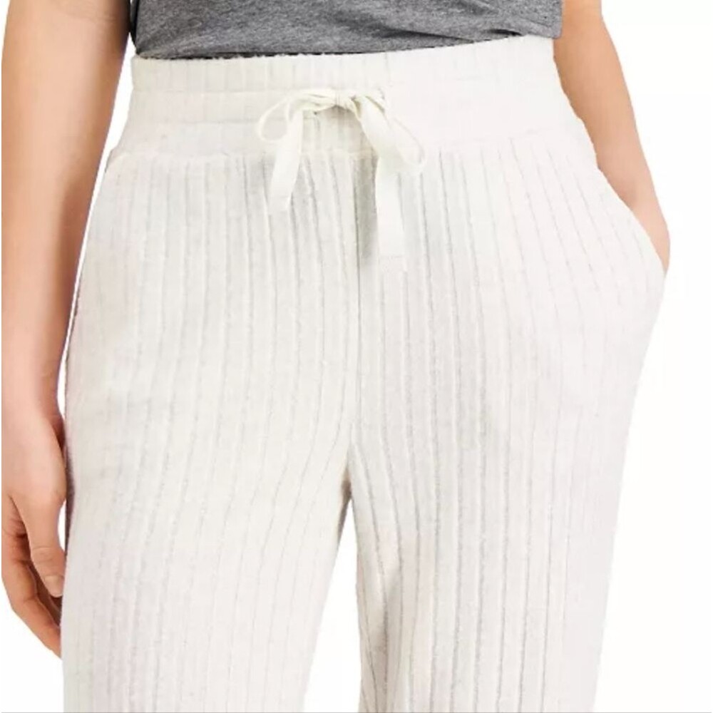 Style & Co Ribbed Cream Soft Plush Jogger Pants Size L - Picture 11 of 11